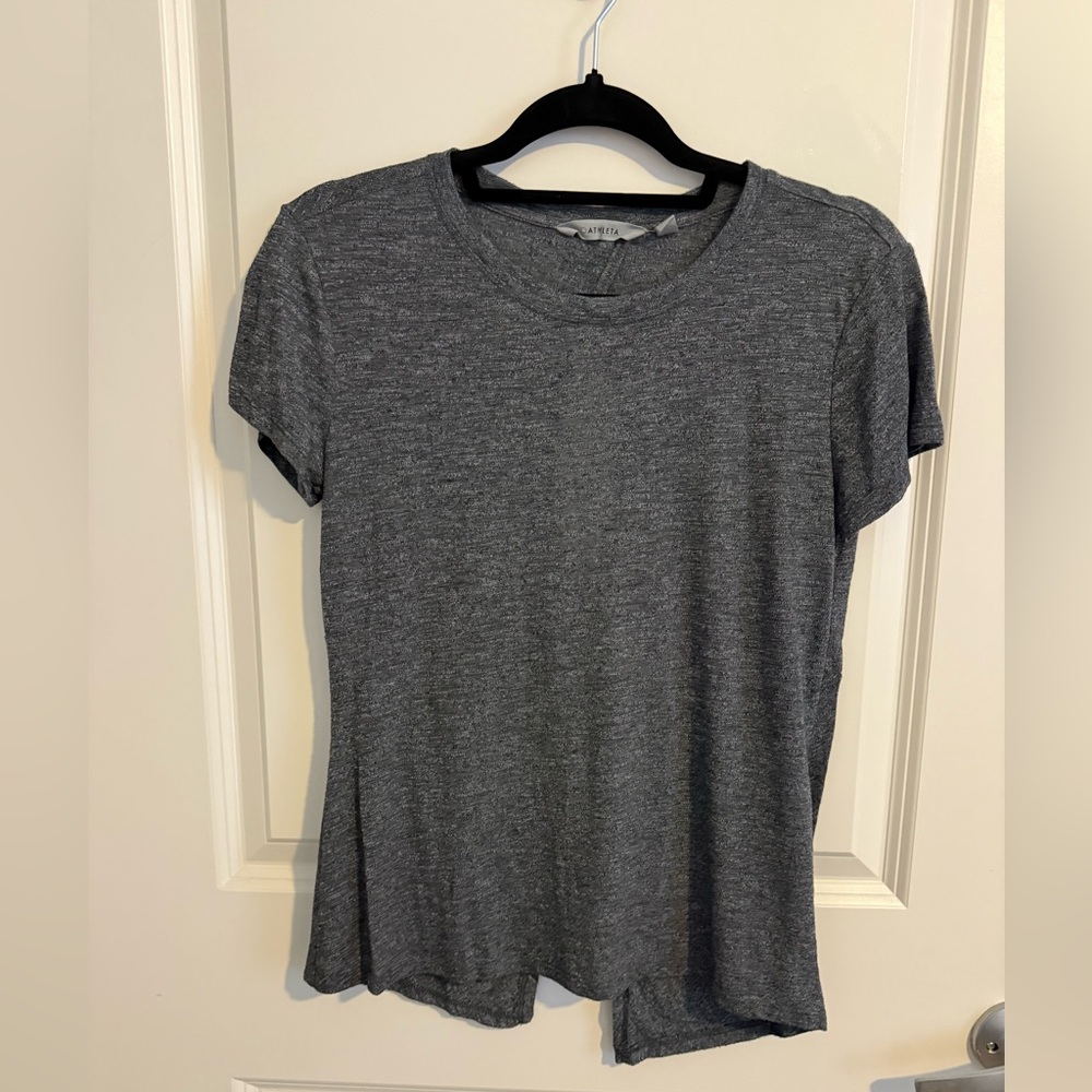 Athleta Heather Gray Women's Twist Back T Shirt